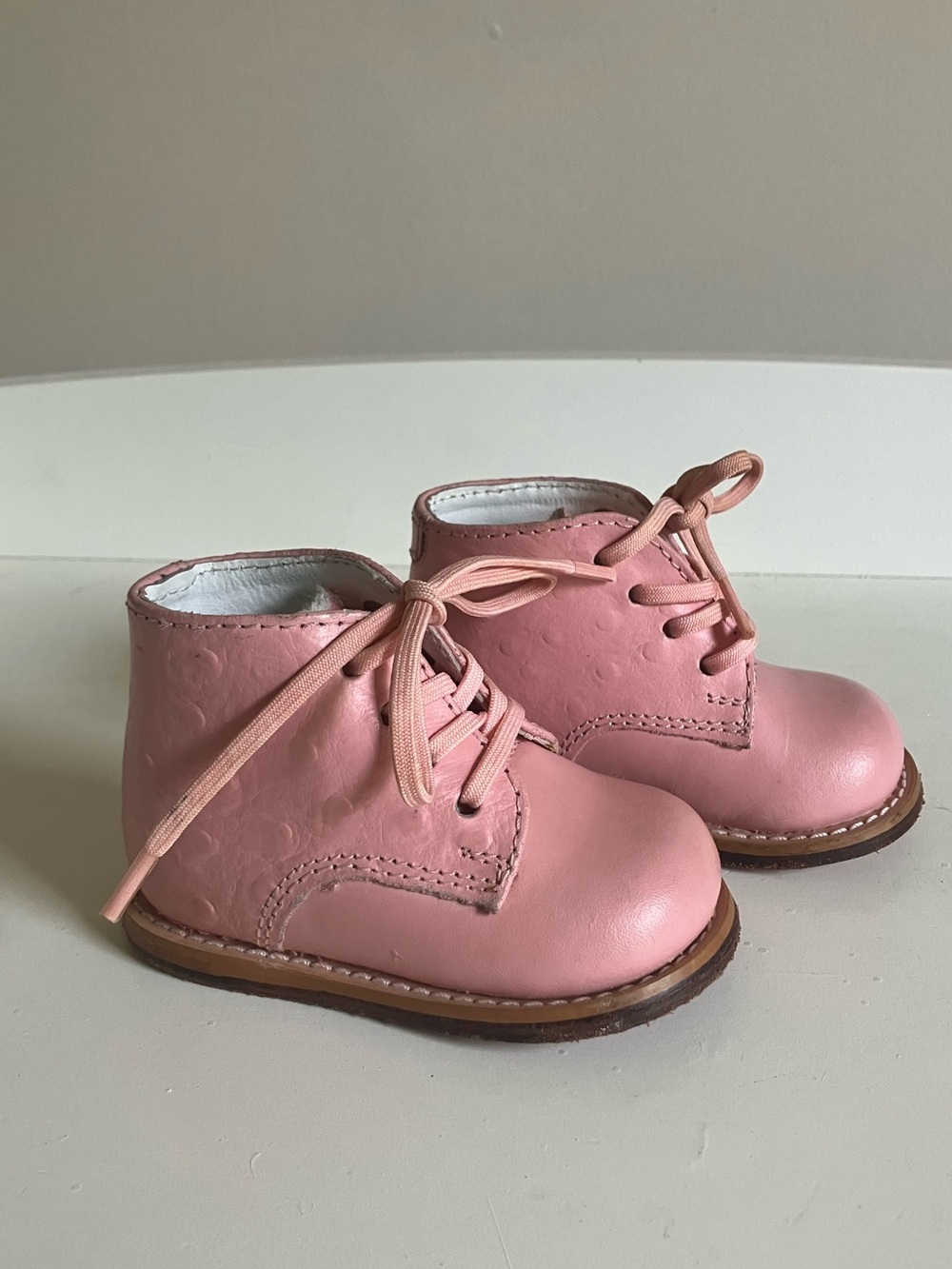 Genuine Leather Pink Baby Boots